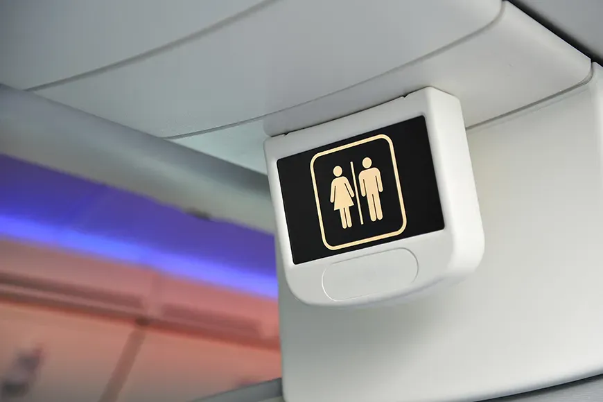 airplane bathroom sign.
